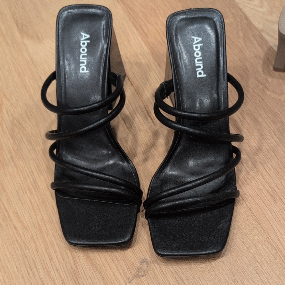Abound Elegant Black Strappy Heels